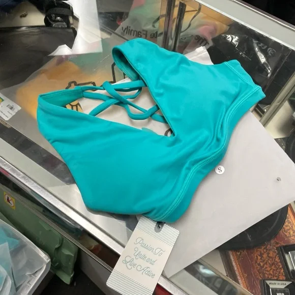 P'tula Coral Strappy Sports Bra TEAL Women’s SZ SMALL NWT New In Bag - Picture 7 of 10